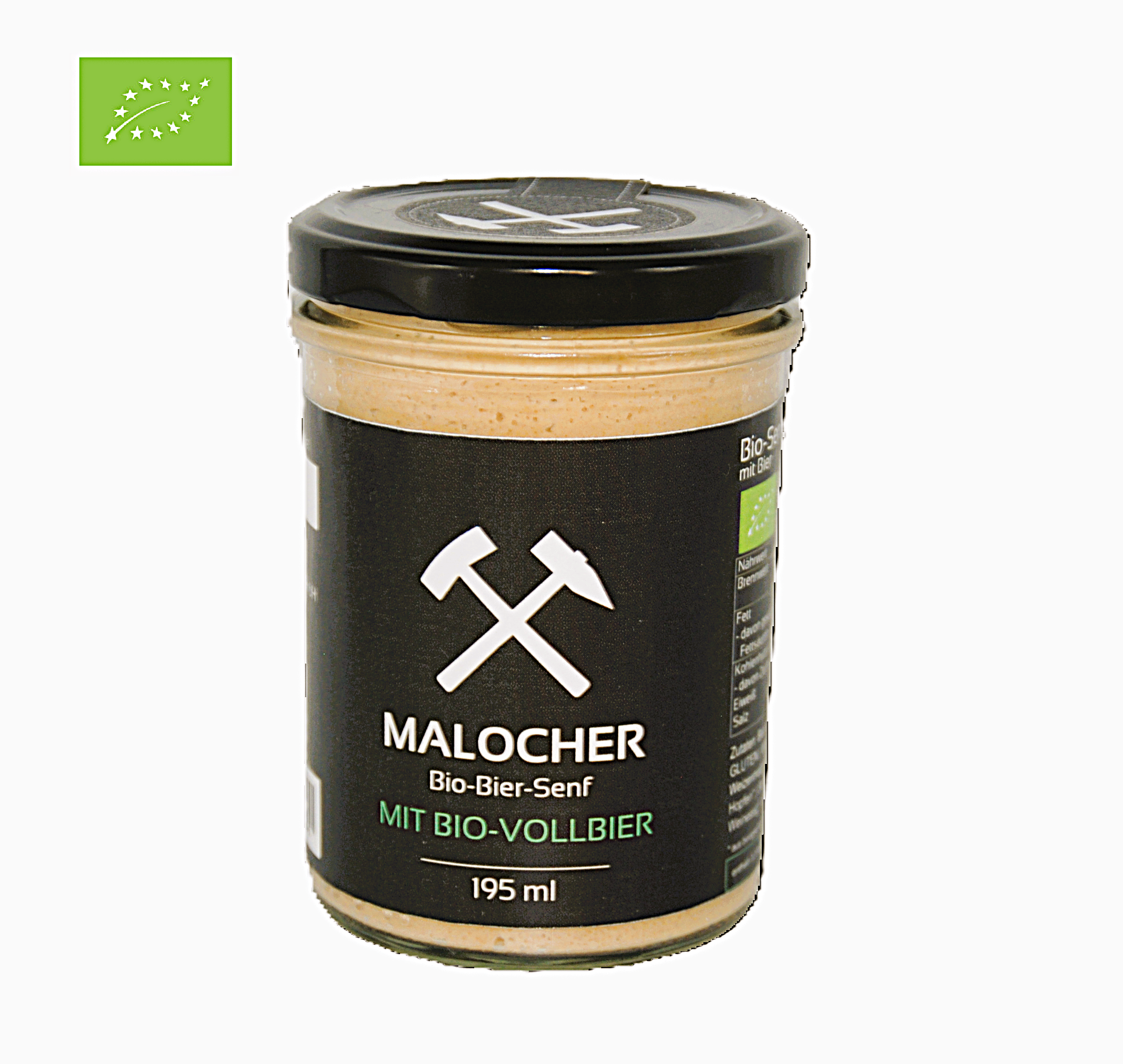 Bio Senf MALOCHER mit Bier Scharf (DE-ÖKO-037) 195ml - mittelscharf - enthält ALKOHOL! 
