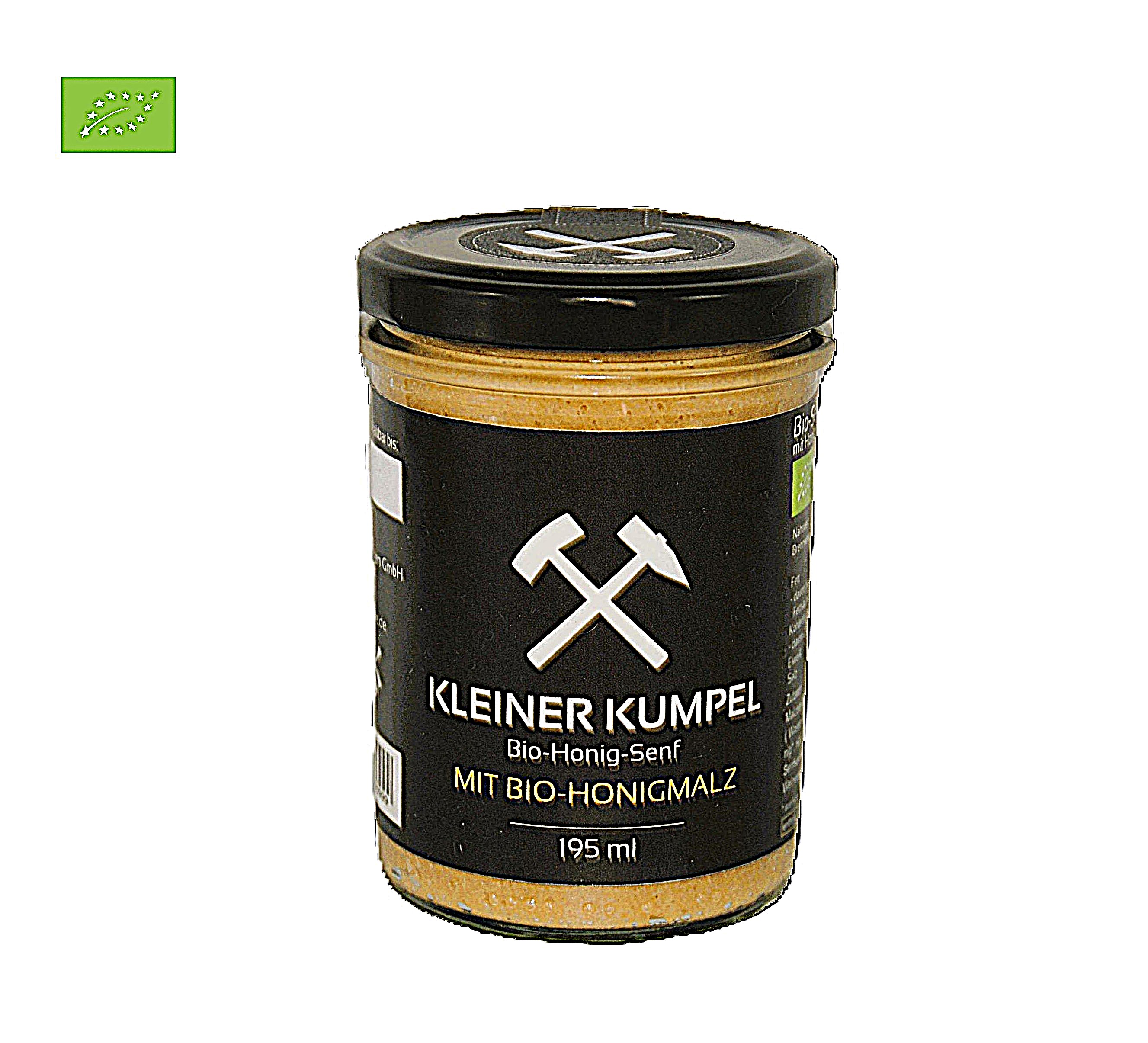 Bio Senf KLEINER KUMPEL mit Honig-Malzbier (DE-ÖKO-037) 195ml - süß, leicht scharf - enthält ALKOHOL!
